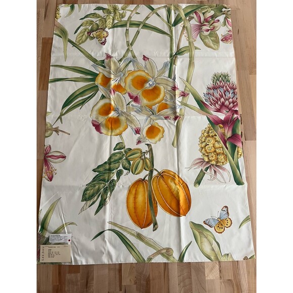 Lee Jofa Fabric Samples 3 Pieces 26 X 36 100% Cotton White Floral Orchids Borneo - Picture 8 of 12
